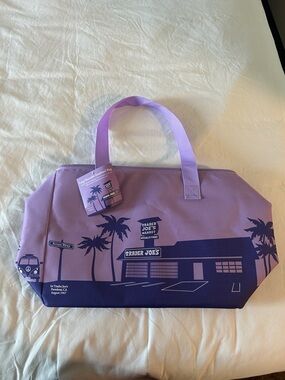 Trader Joe's Lavender Market Large Tote Bag